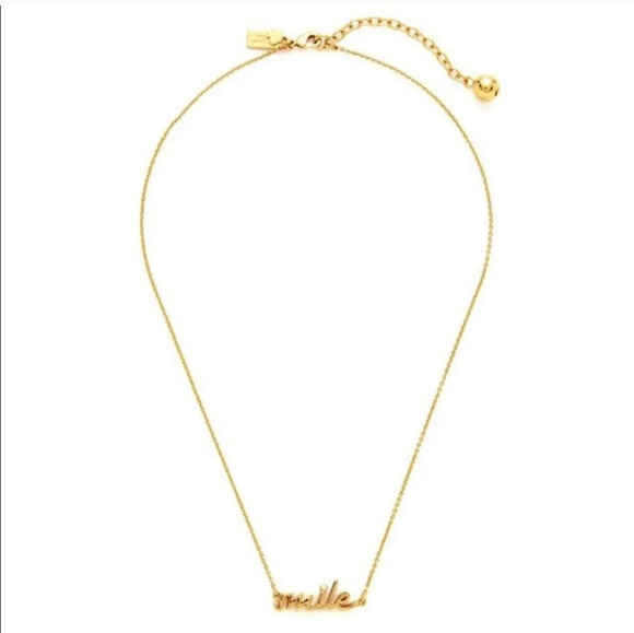 Kate Spade Say yes collection " Smile" gold necklace pendant - Picture 2 of 8